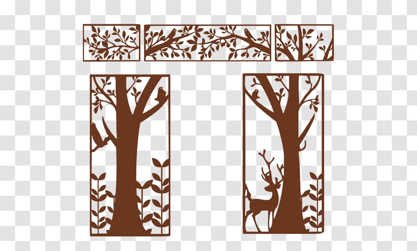 CorelDRAW Template - Carved Door Creative Image Composition Transparent PNG