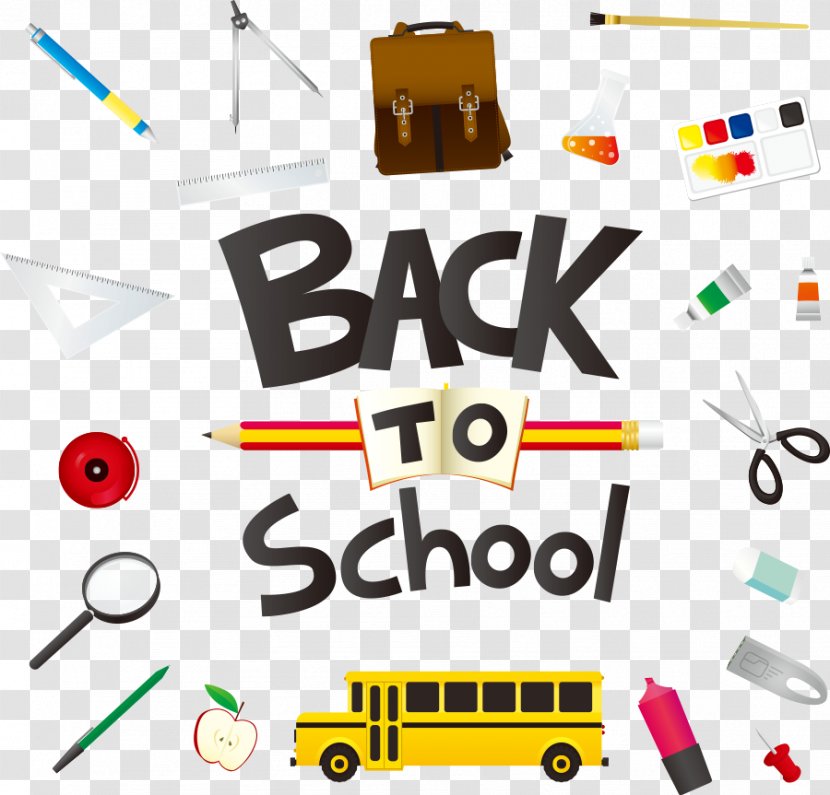 School Pencil Education Learning - Area - Vector Black Letters And Tools Transparent PNG