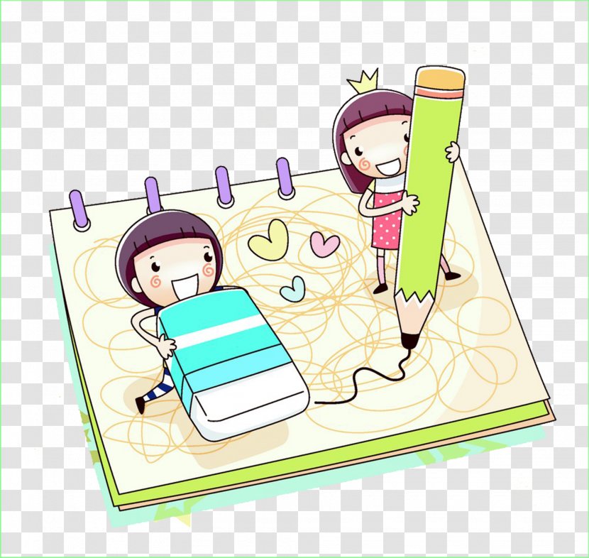 Cartoon Comics Pencil Illustration - Painting Children Transparent PNG