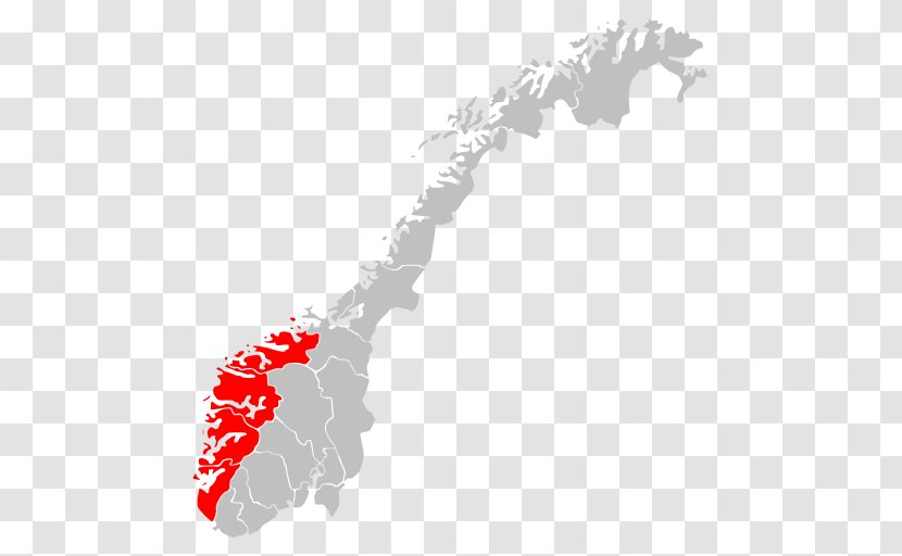 Western Norway County Eastern Regions Of Map - Norgeskart Transparent PNG