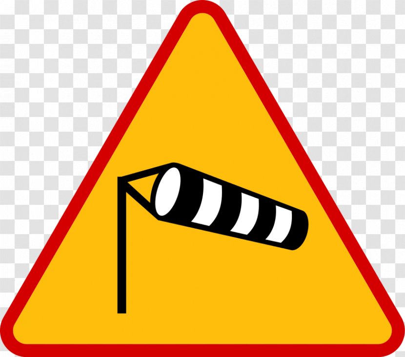 Warning Sign Traffic Wind Poland - Bildtafel Der Verkehrszeichen In Polen Transparent PNG