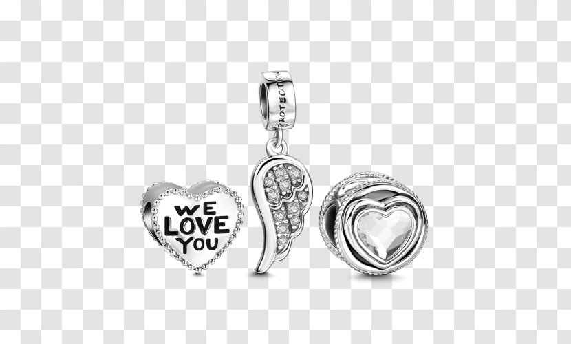 Locket Silver Charm Bracelet Jewellery Family - Earrings Transparent PNG