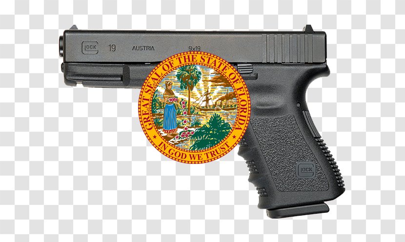 Flag Of Florida Concealed Carry Firearm Seal - Gun Barrel - Handgun Transparent PNG