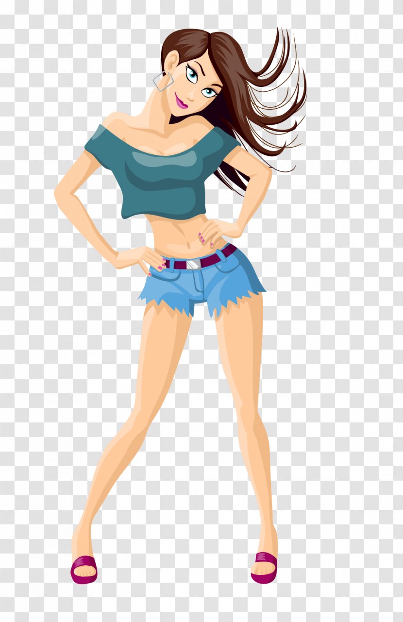 Cartoon Dance Nightclub Illustration - Frame - Painted Hair Fluttering Flirty Transparent PNG