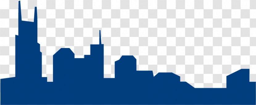 City Skyline Silhouette - Blue - Cityscape Daytime Transparent PNG