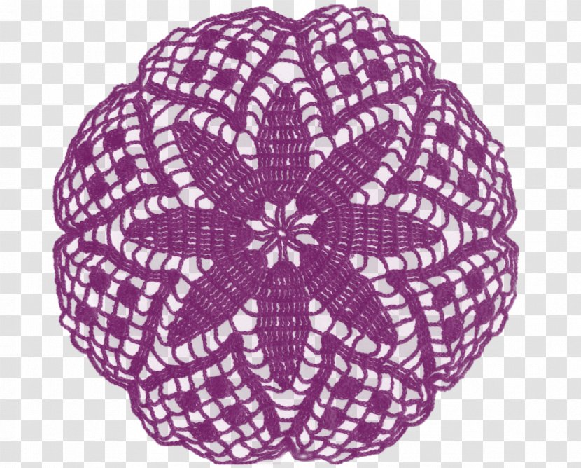 Paper Doily Crochet Lace Clip Art - Purple Pattern Transparent PNG