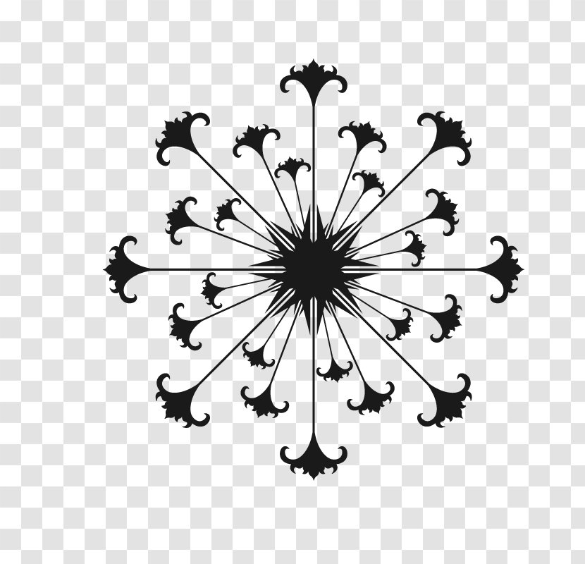 Snowflake Image Ice Crystals Graphics - Black And White - Pattern Transparent PNG