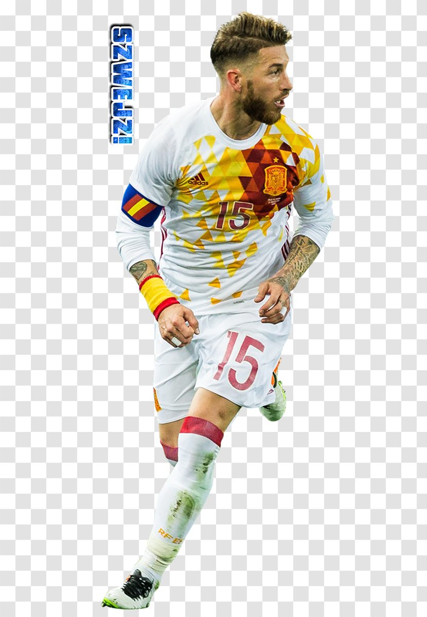 Sergio Ramos Spain National Football Team Jersey Player - Soccer Transparent PNG