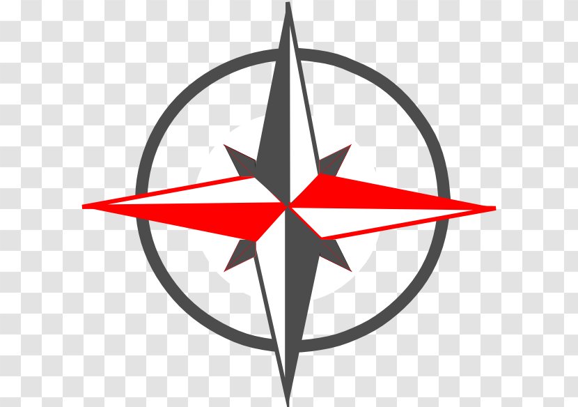 Compass Rose North Clip Art - Tree - The Combination Of Red And Gray Transparent PNG