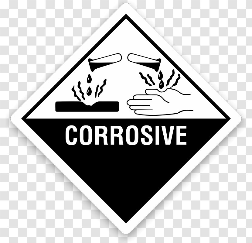 HAZMAT Class 8 Corrosive Substances Dangerous Goods Label Corrosion - Area - Explosive Stickers Transparent PNG