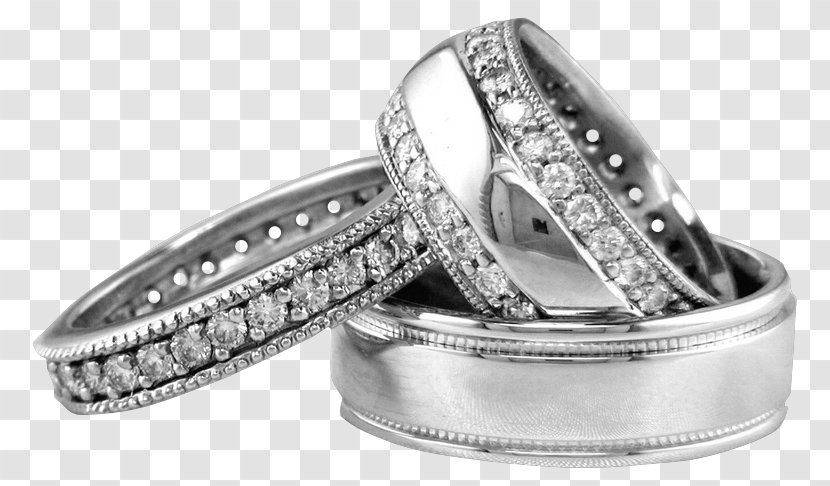Wedding Ring Engagement Platinum - Diamond Transparent PNG