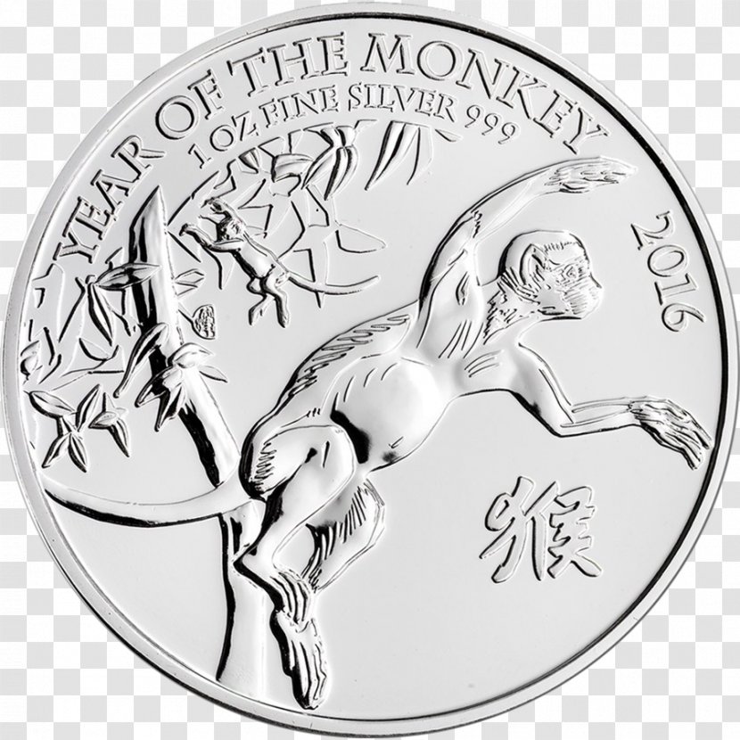 Royal Mint Silver Coin Bullion Lunar Series - Canadian - Monkey See Do Transparent PNG