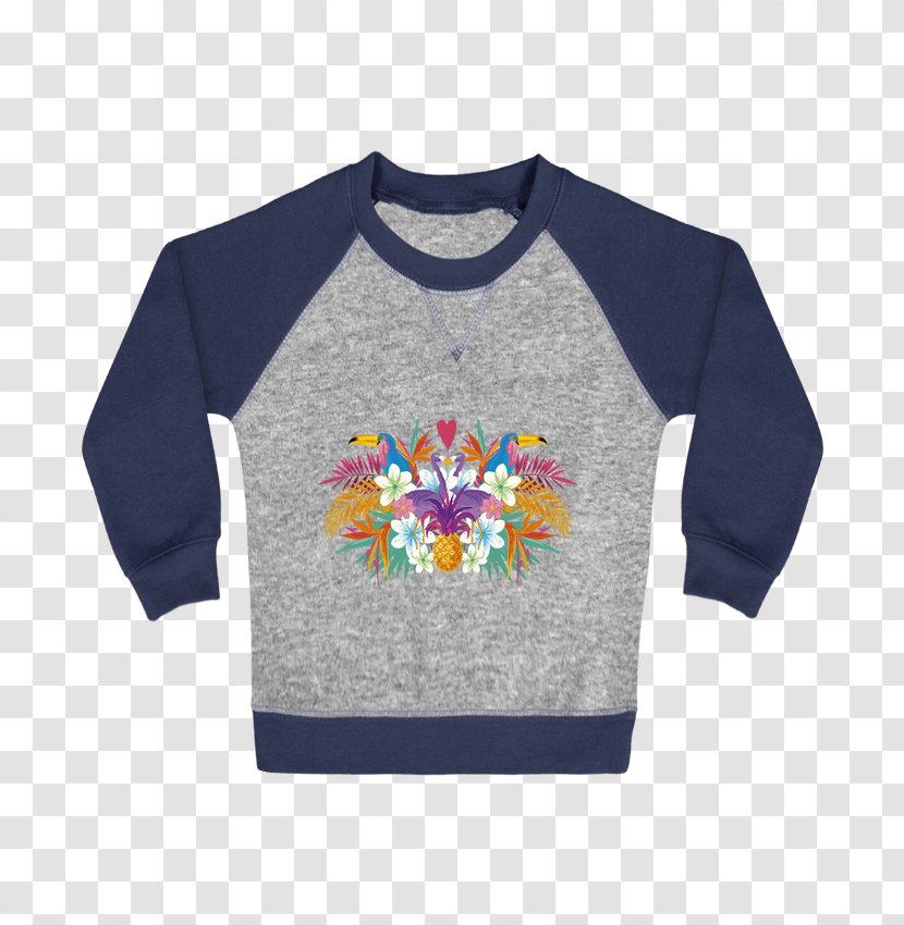 T-shirt Sweater Hoodie Bluza Sleeve - Blue - Tropical Summer Transparent PNG