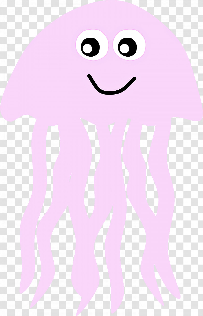 Cartoon Jellyfish Violet Pink Purple Transparent PNG