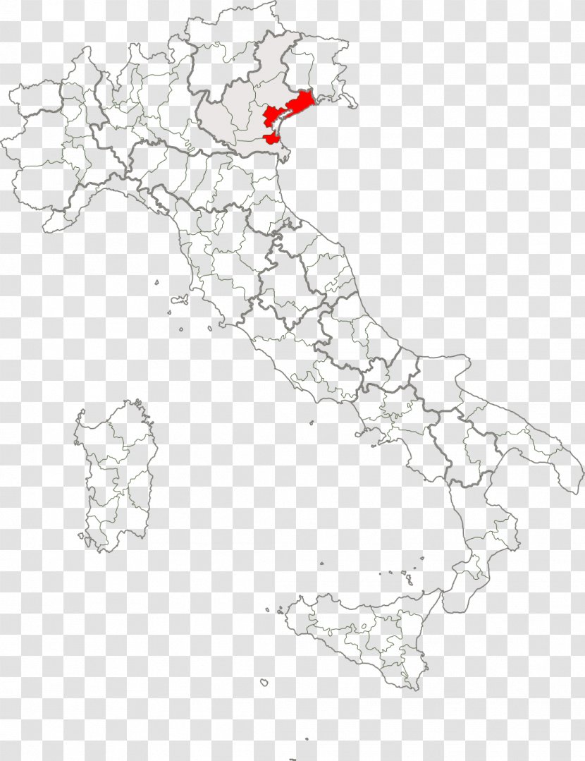 Province Of Nuoro Cagliari Sassari Ogliastra Regions Italy - Drawing - Map Transparent PNG