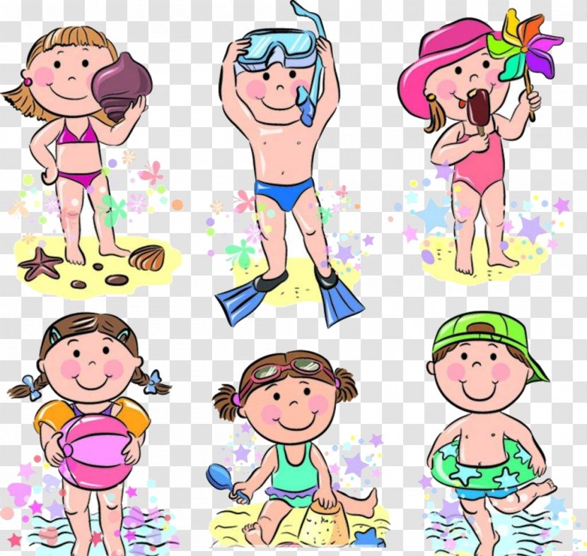 Child Drawing Royalty-free Clip Art - Flower - Swimming Children Transparent PNG