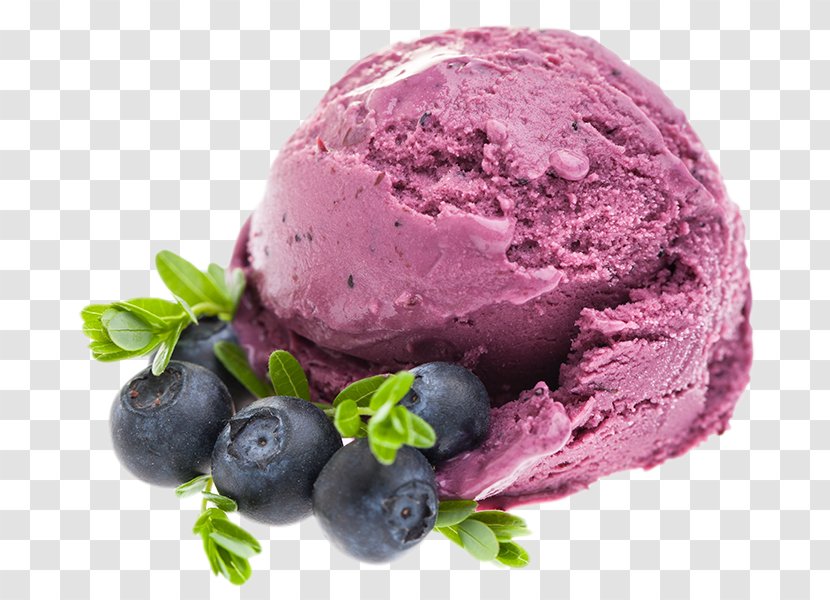 Ice Cream Sorbet Gelato Blueberry - Dessert Transparent PNG