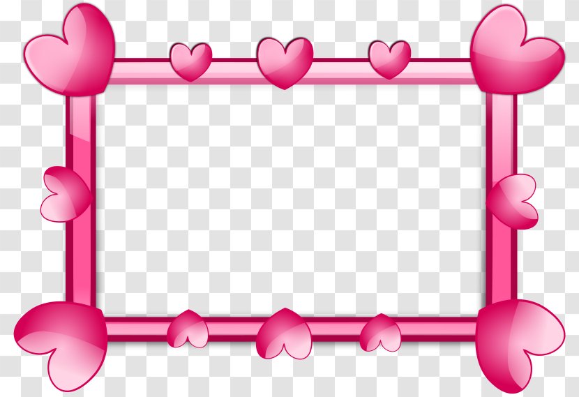 Picture Frame Heart Pink Clip Art - Tree - Border HD Transparent PNG