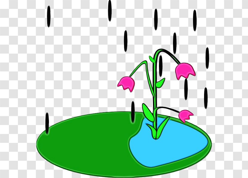 Watercolor Flower Background - Rain - Plant Stem Transparent PNG