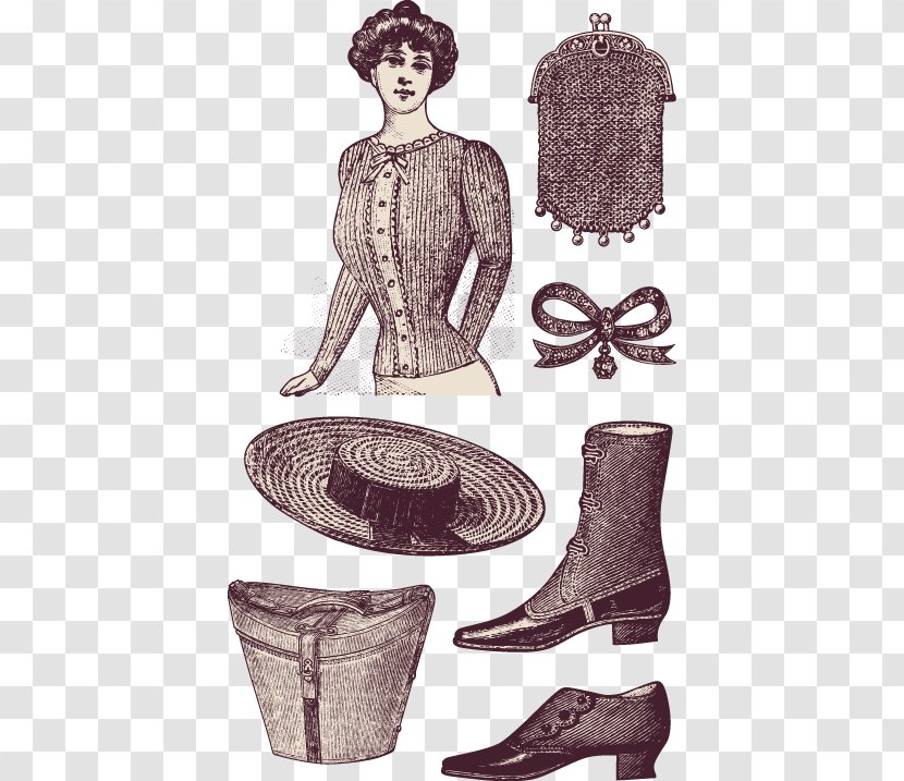 1900s Fashion Accessory Illustration - Shoe - Women's Clothing Patterns Transparent PNG