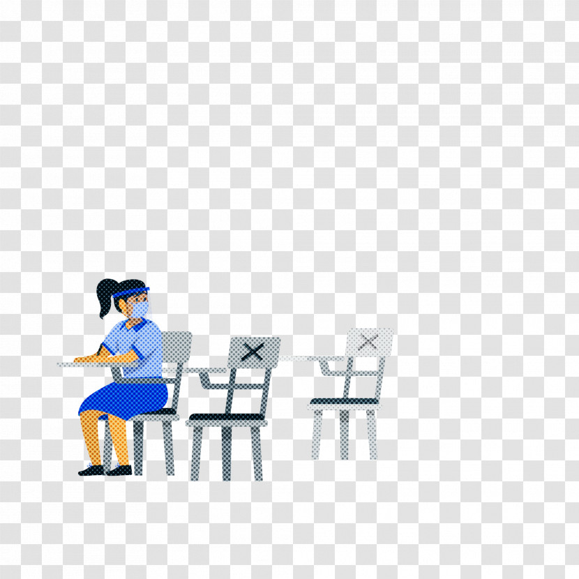Chair Table Sitting Line Cartoon Transparent PNG