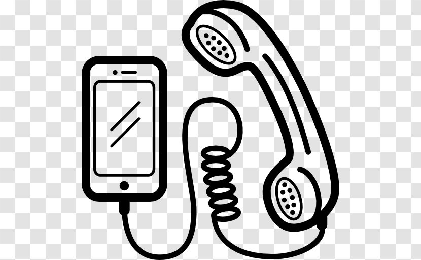 Telephone Mobile Phones Drawing Monograms & Ciphers Smartphone - Call - Cord Transparent PNG