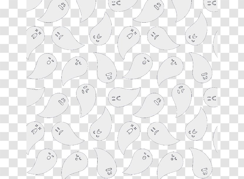 White Material Pattern - Cute Ghost Seamless Background Vector Transparent PNG