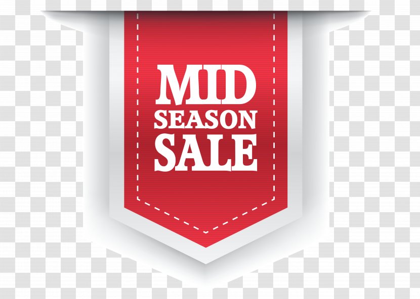 Sales Label Sticker Clip Art - Pattern - Red Mid Season Sale Clipart Picture Transparent PNG