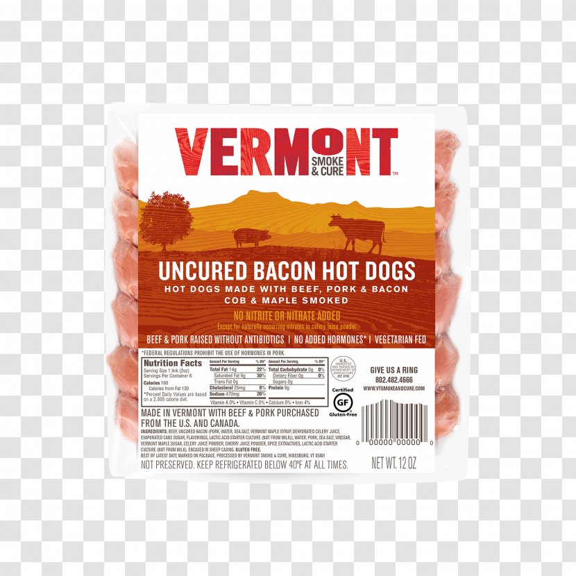Hot Dog Bacon Bratwurst Jerky Venison - Vermont Smoke And Cure Transparent PNG