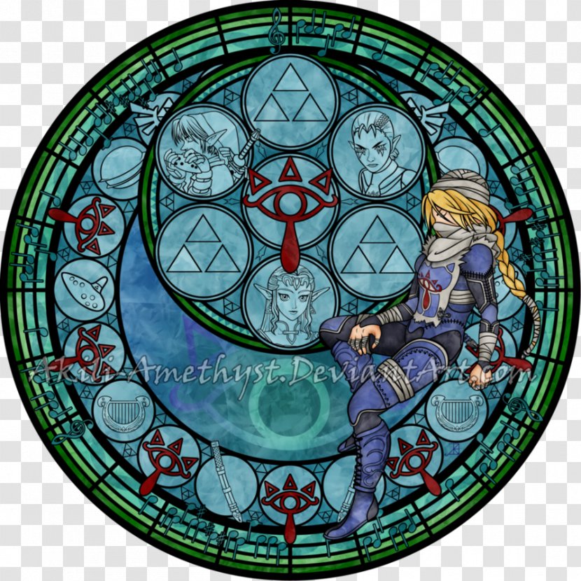Stained Glass Kingdom Hearts: Chain Of Memories Princess Zelda The Legend Zelda: Wind Waker - Sora - Pattern Transparent PNG