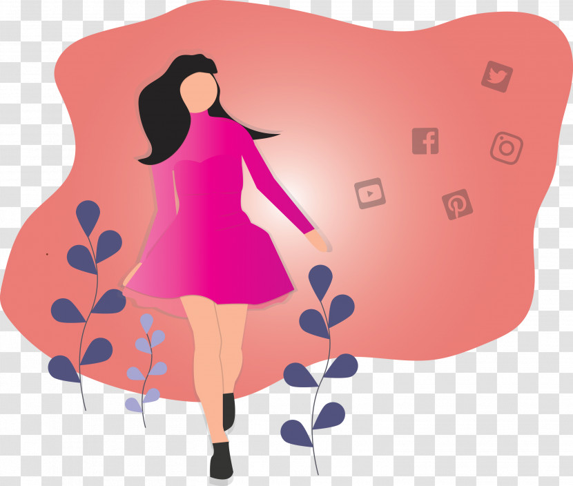 Girl Social Media Transparent PNG