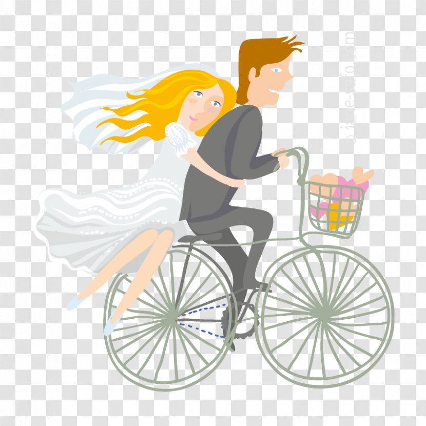 Bicycle Bridegroom Wedding Clip Art - Newlywed - Jane Videos Transparent PNG