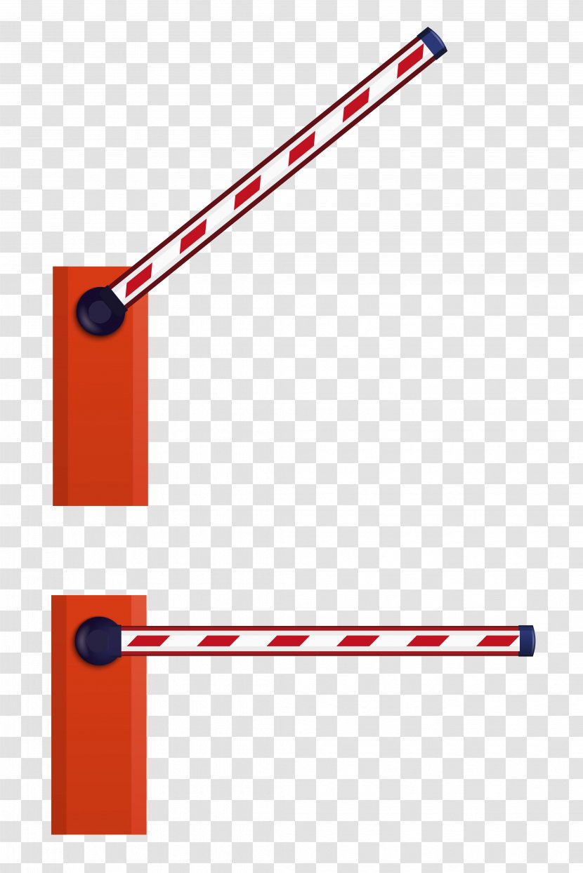 Toll Road Boom Barrier Drawing - Red - Gate Transparent PNG