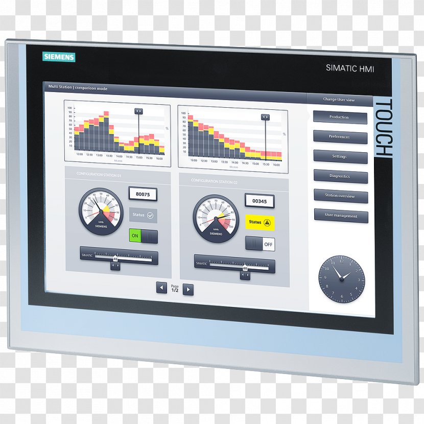 Simatic 6av2 124-0qc02-0ax0 Siemens Hmi Tp1500 Comfort Panel 6AV21240 Automation - Display Transparent PNG