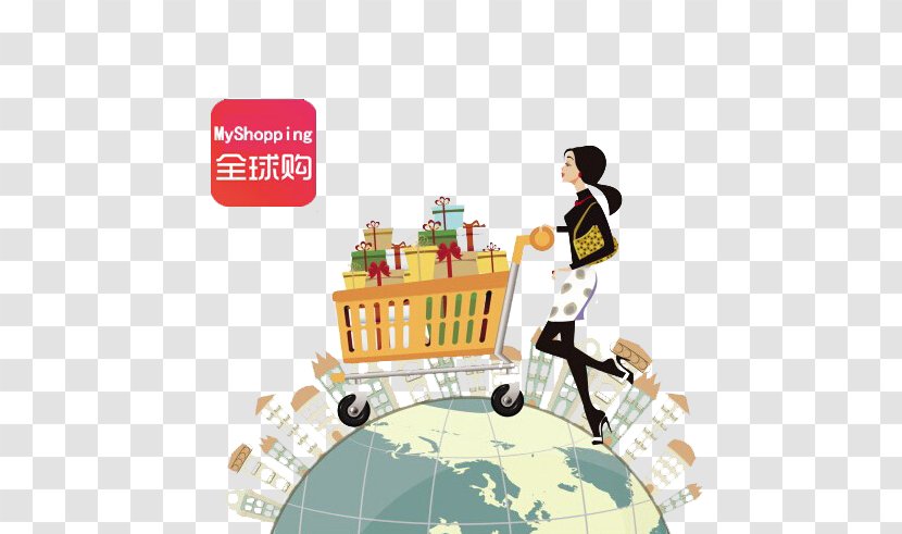 China E-commerce Daigou Business Tmall - Recreation - Women Push Carts Cross-border Purchase Transparent PNG