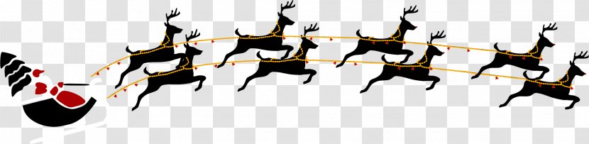 Santa Claus Reindeer Clip Art - Sleigh Transparent PNG