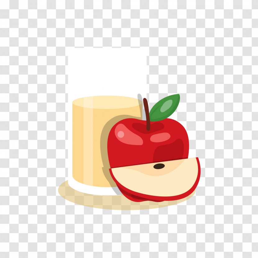 Apple Juice Flat Design - Red And Transparent PNG