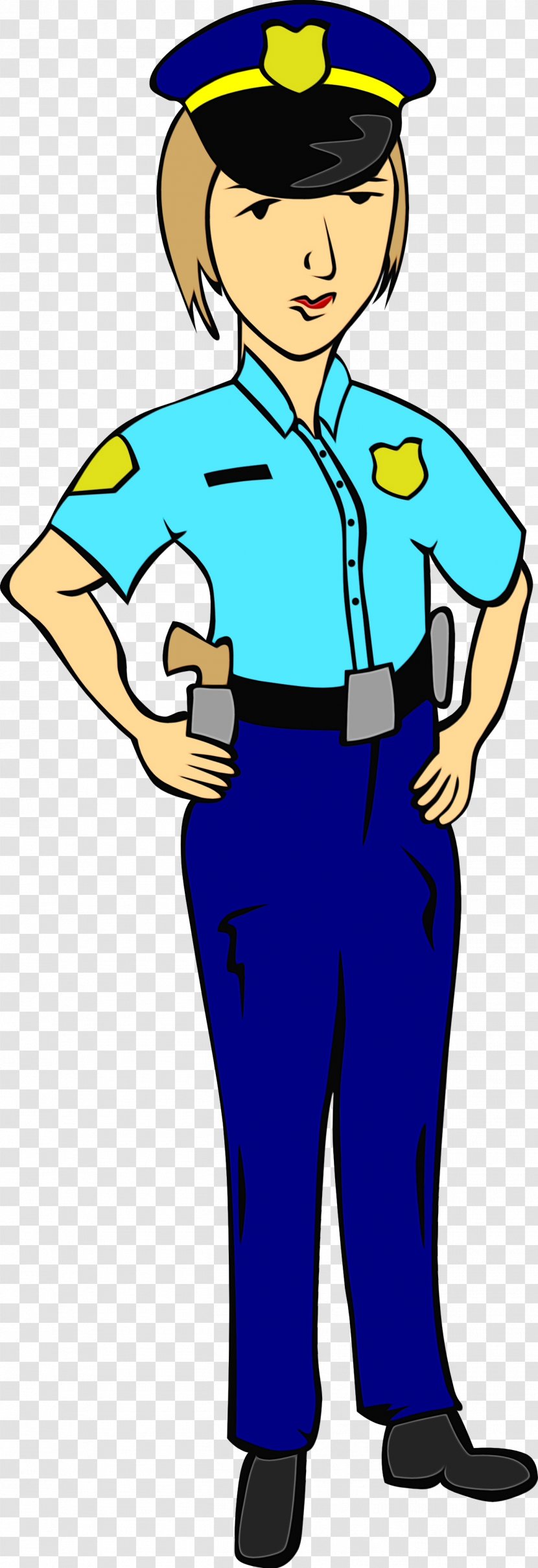 Police Cartoon - Officer - Costume Electric Blue Transparent PNG