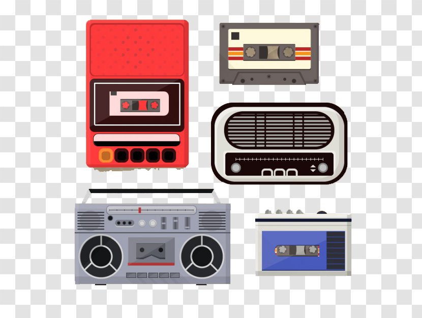 Compact Cassette Illustration - Media Player - Vintage Radio Transparent PNG