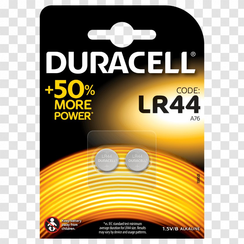 Button Cell LR44 Alkaline Battery Electric Duracell - Potential Difference - Lr Transparent PNG