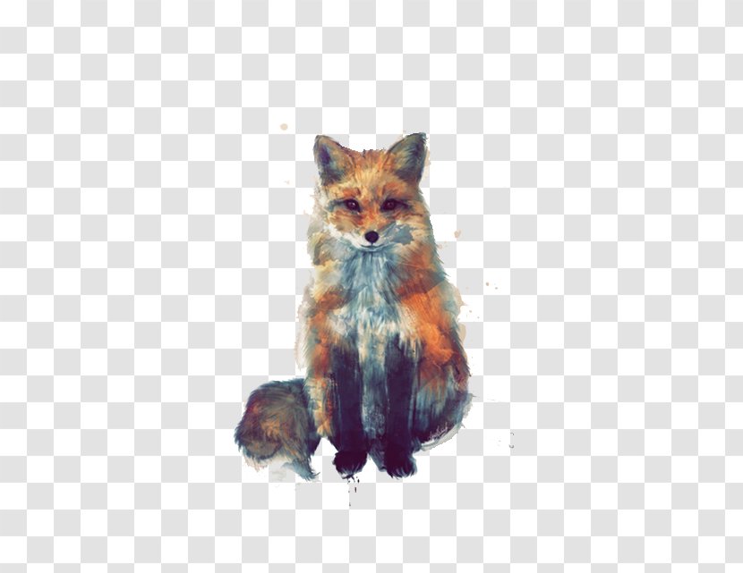 Visual Arts Amy Hamilton Design + Illustration Illustrator Watercolor Painting - Red Fox - Squatting Transparent PNG