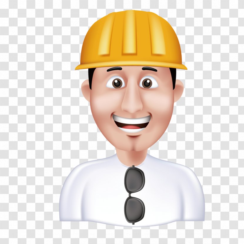 Cartoon Illustration - Man With A Helmet Transparent PNG