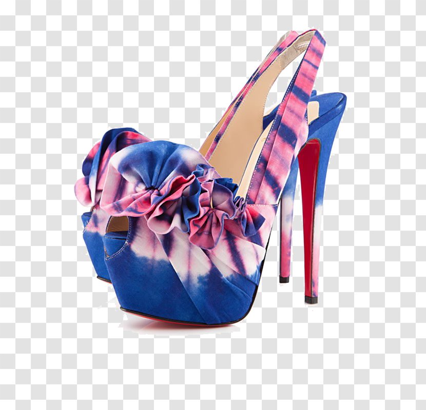 Court Shoe High-heeled Footwear Rose Sandal - Electric Blue - Gradient Sandals Transparent PNG