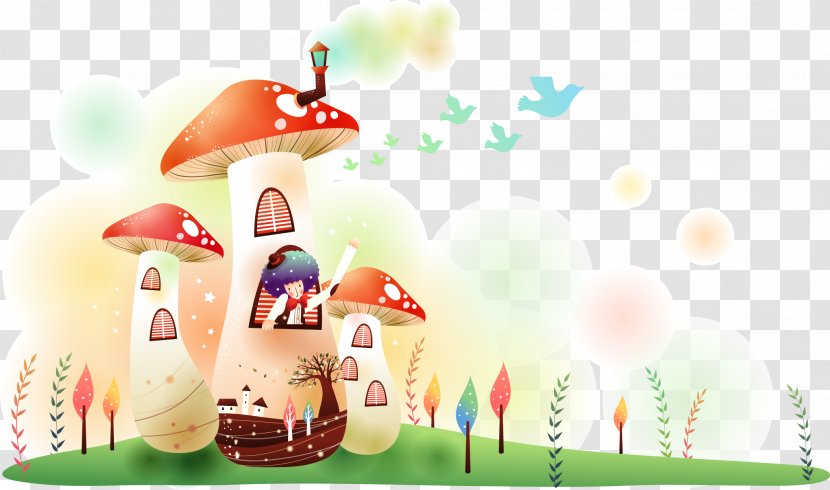 Mushroom 4K Resolution Wallpaper - Fairy Tale - House Transparent PNG