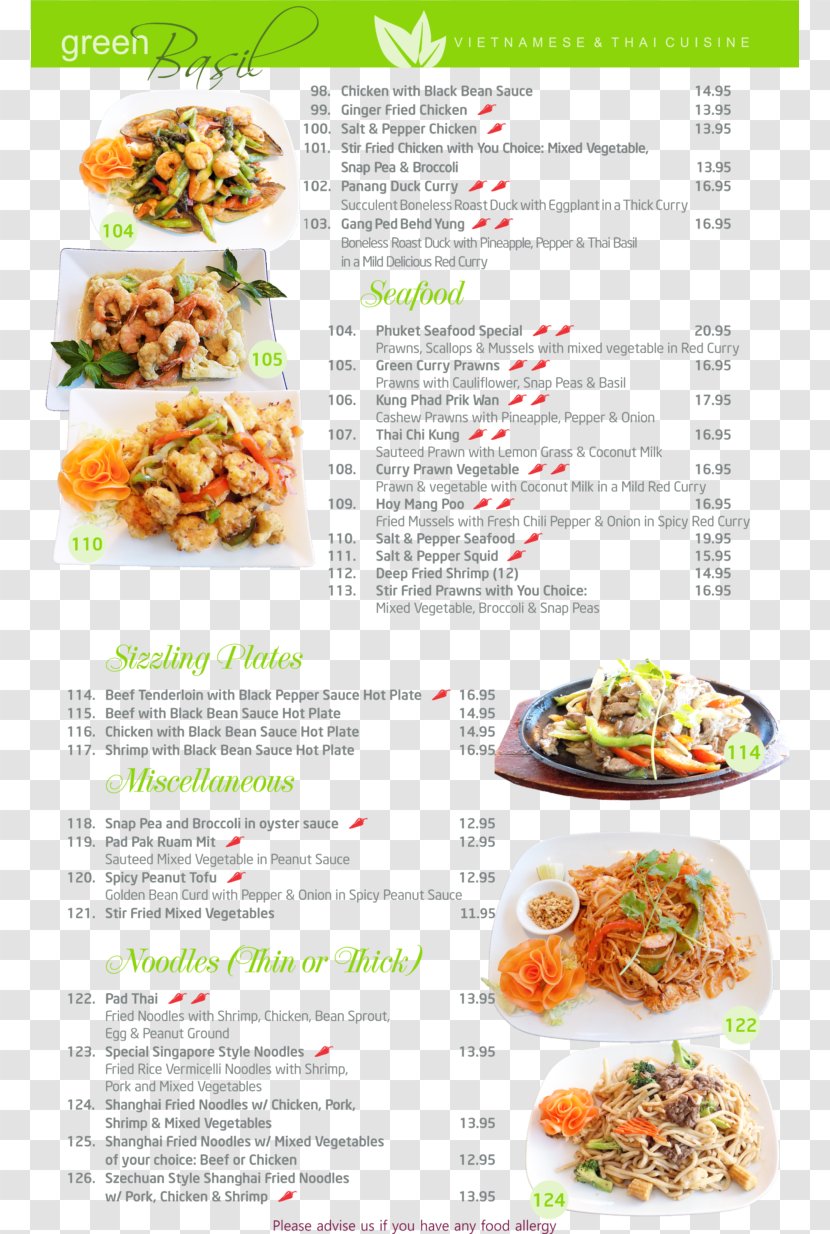 Dish Recipe Cuisine Green Basil Menu Transparent PNG