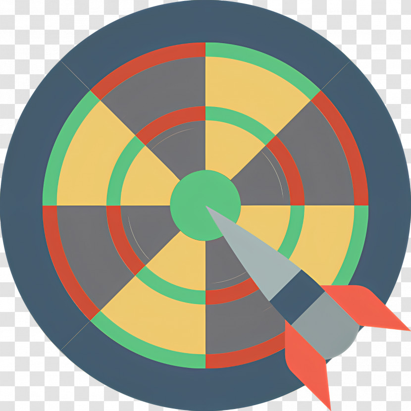 Dart Board - Flat Style Dartboard With Dart Transparent PNG