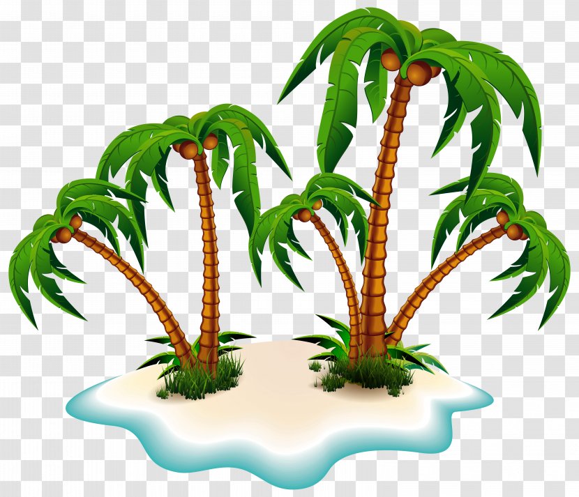 Arecaceae Tree Clip Art - Plant Stem - Palm Trees And Island Clipart Picture Transparent PNG