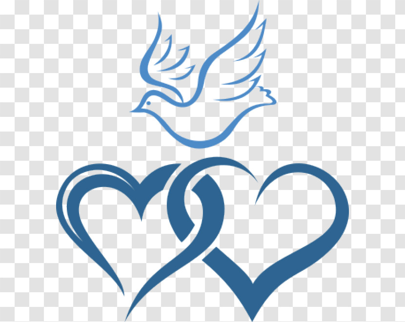 Font Heart Electric Blue Line Art Logo Transparent PNG
