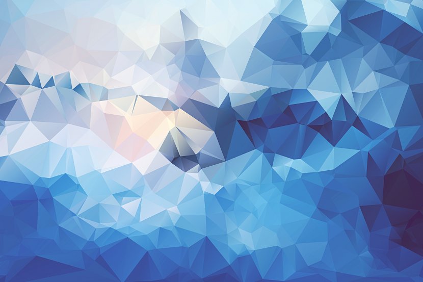 Low Poly Polygon Texture Wallpaper - Computer - Blues Abstract Background Big Lingge Transparent PNG