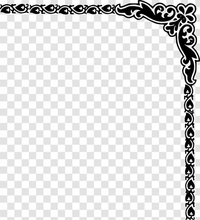 Borders And Frames Clip Art - Black White - Deco Transparent PNG